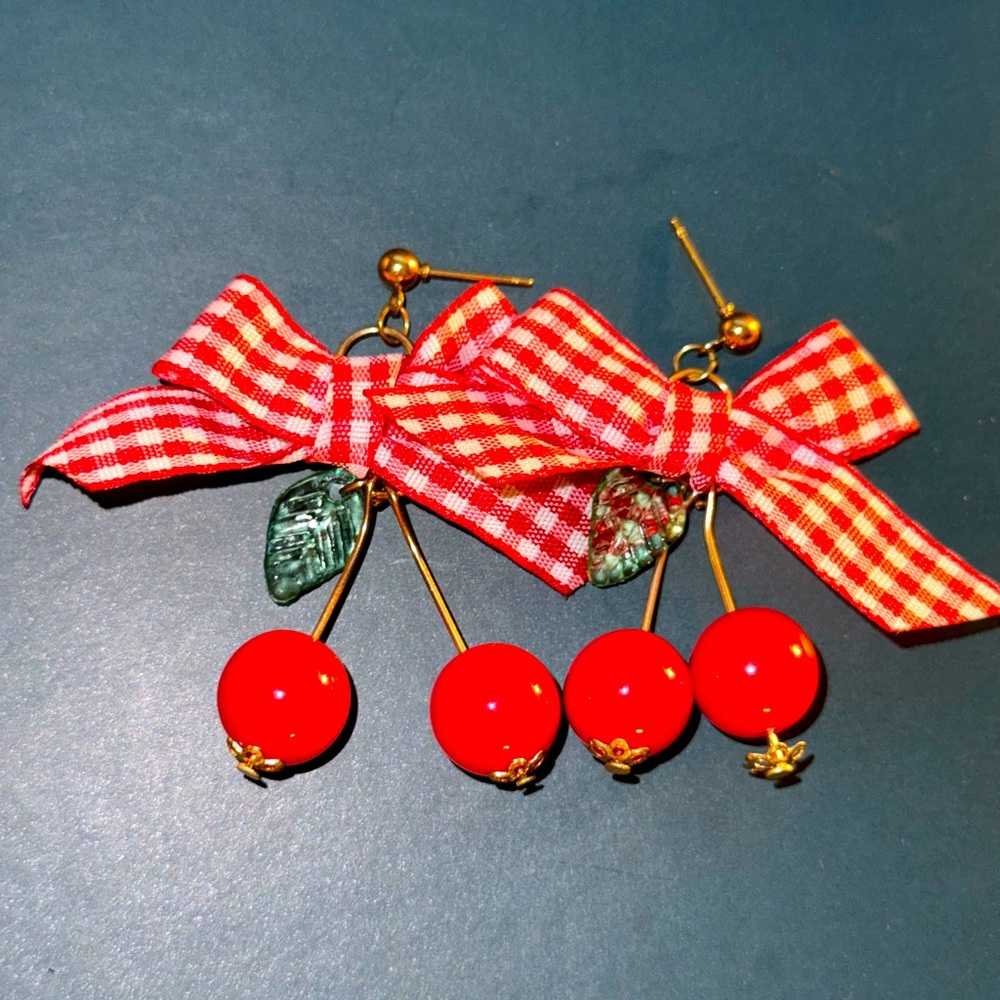 New cherry earrings dangle